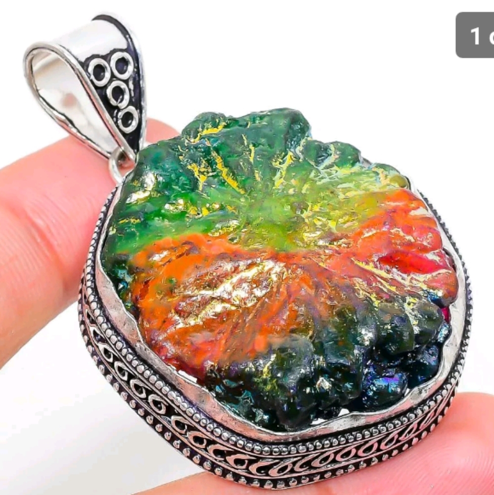 FINAL PRICE DROP! Titanium Solar Quartz Druzy Pendant